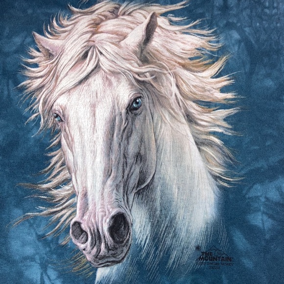 The mountain tie dye horse stallion shirt sleeve tee t-shirt medium - Picture 2 of 6